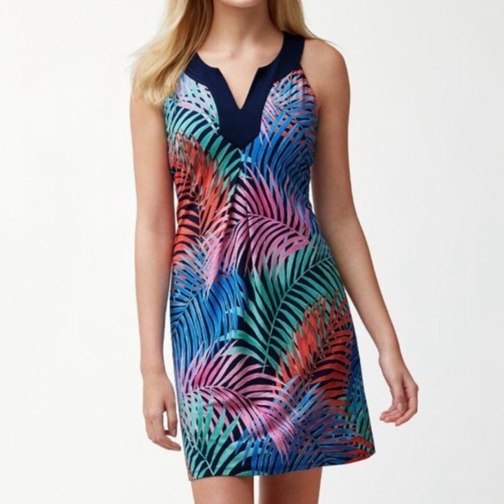 Tommy Bahama Multicolor Palm Print mini dress size small petite